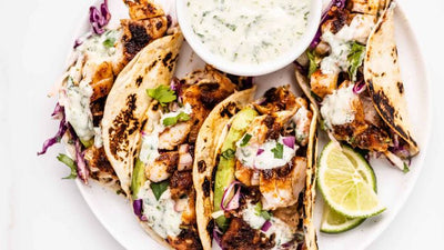 Blackened Rock Cod Tacos with Lime Crema