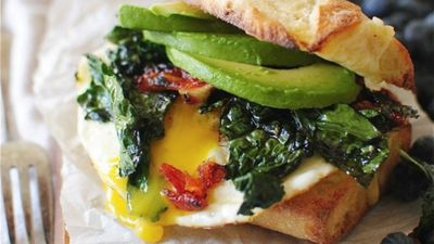 Swiss Chard and Egg Breakfast Sandwich