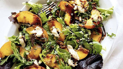Grilled Peach Salad with Goat Cheese
