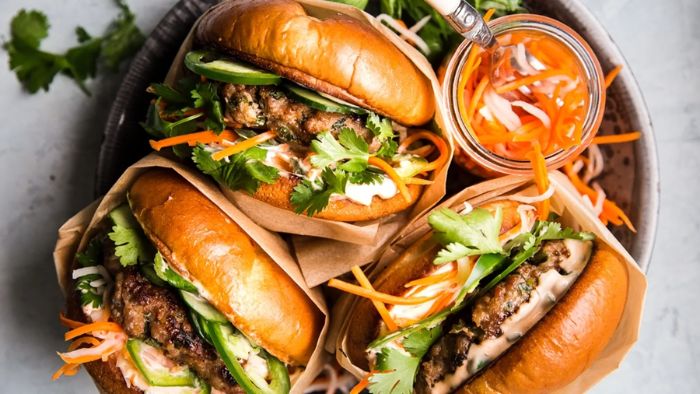 Ground Pork Banh Mi Burgers
&ndash; Rusty Hinges Ranch