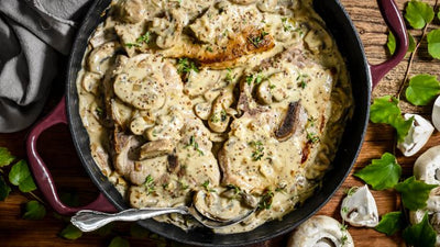 Pork Chops with Brown Mustard and Mushroom Sauce