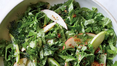 Shredded Greens & Apple Salad with Mustard Dressing