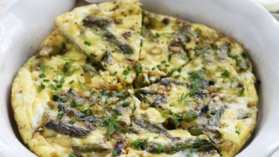 Asparagus Frittata with Goat Cheese Chevre
