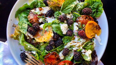 Blackberry, Burrata and Heirloom Tomato Salad