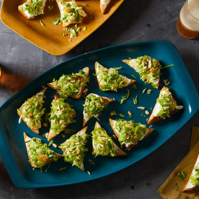 Shaved Brussels Sprouts Tartine (or Bruschetta)