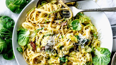Tay's Spaghetti Carbonara with Brussels Sprouts