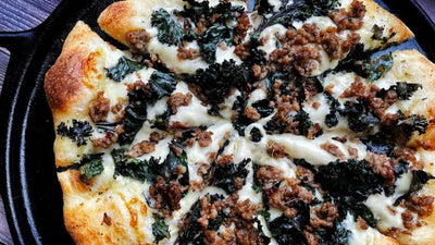 Garlicky Kale, Ricotta and Sausage Pizza