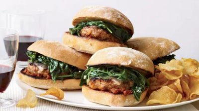 Garlicky Spinach Sausage Sandos