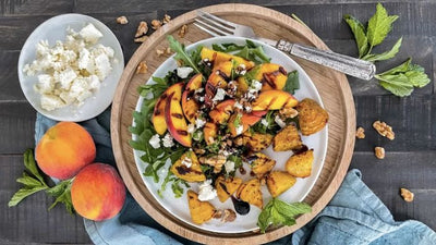Gold Beet, Peach and Goat Cheese Salad