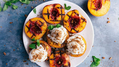 Grilled Peach Ice Cream Bowls