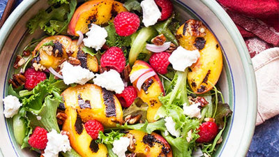 Grilled Peach Salad with Brie