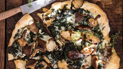 Mushroom, Kale and Ricotta Pizza