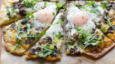 Pesto Mushroom Breakfast Pizza