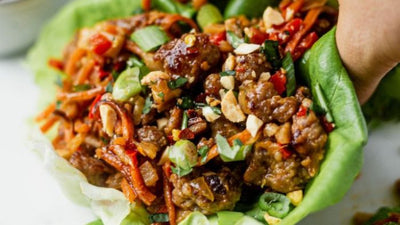 Thai Peanut Chicken Lettuce Wraps