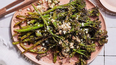Roasted Broccolini with Blue Cheese