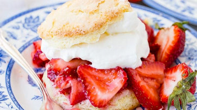 Biscuit Strawberry Shortcake with Creme Fraîche Whipped Cream