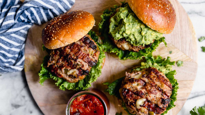 Goat Gouda-Filled Turkey Burgers