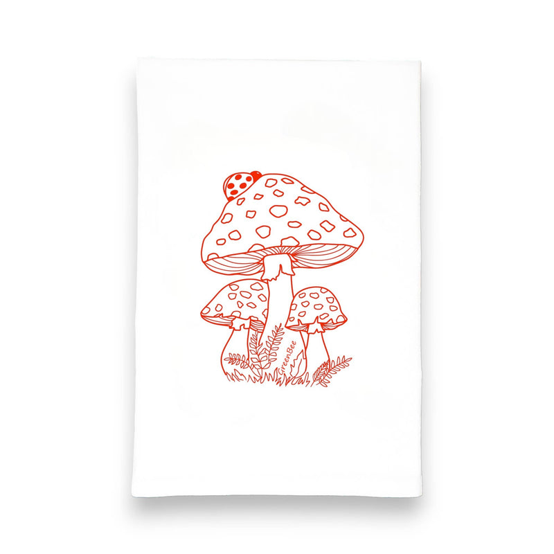 Red Mushroom Toadstool Fly Agaric Kitchen Towel