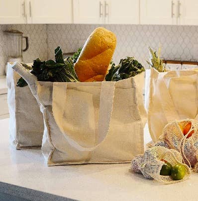 Organic Cotton Shopping Bag with Pockets