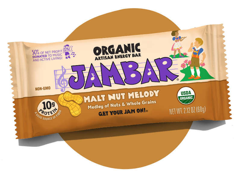 JAMBAR Organic Energy Bar Malt Nut Melody